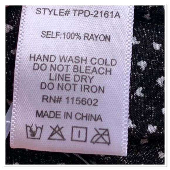 Sirena Off Shoulder Double Slit Dress Black White Heart Print Size Large - Picture 12 of 12